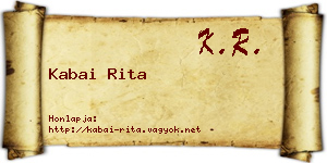 Kabai Rita névjegykártya